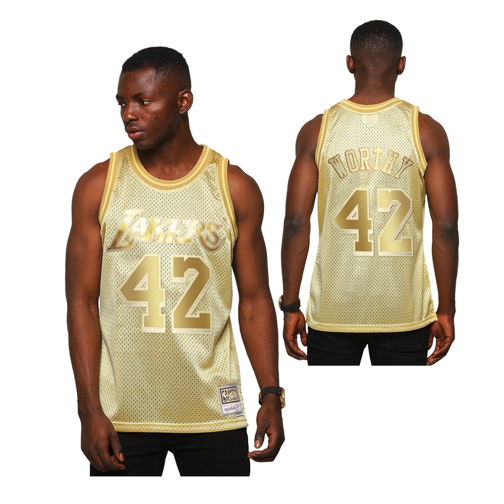 Men's Los Angeles Lakers James Worthy #42 NBA Midas SM Golden Basketball Jersey FNH5683BK